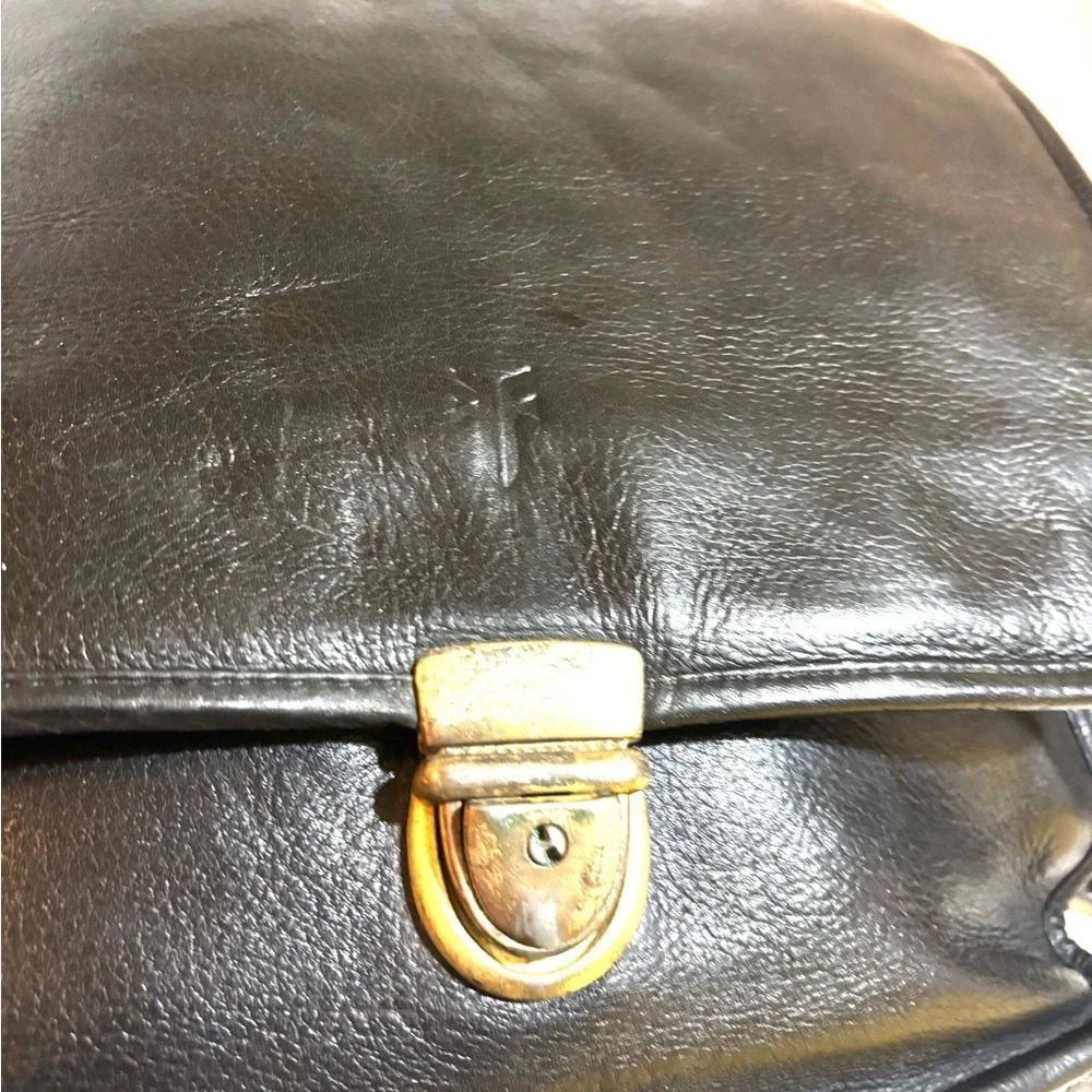 Frye vintage unisex Black distressed Leather Messenger Bag